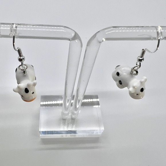 Cow Earrings - Black and White Animal Earrings - Mini Cows - Farm Earrings - Picture 3 of 7